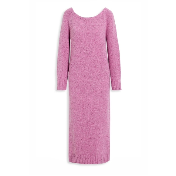 Rhode Barbiecore Juno mélange Wool Sweater Knit Midi dress - Picture 2 of 14